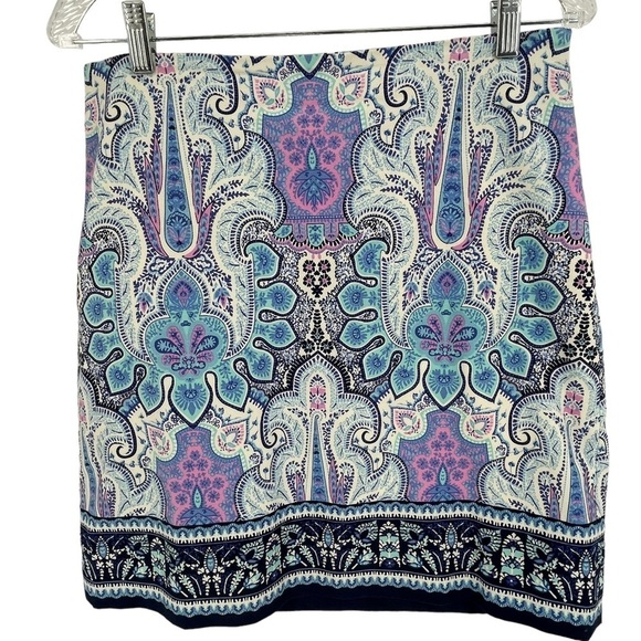Talbots Dresses & Skirts - Talbots MultiColored Mykonos Paisley Lined Cotton Canvas Pencil Skirt - Sz 6